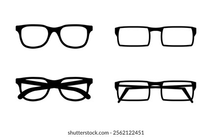 Glasses ico set. Vector illustration.