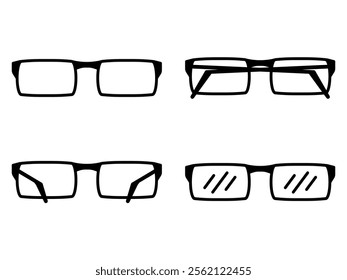 Glasses ico set. Vector illustration.