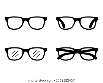 Glasses ico set. Vector illustration.