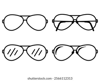 Glasses ico set. Vector illustration.