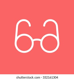 Glasses icon. Attention sign.