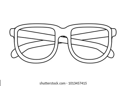 glasses icon with black contour
