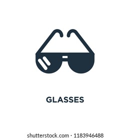Glasses icon. Black filled vector illustration. Glasses symbol on white background. Can be used in web and mobile.