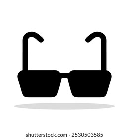 Glasses icon. Black glasses icon in flat design. Glasses symbol isolated. Vector illustration