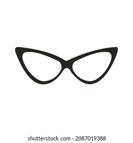 glasses icon black in frames, vector