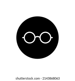 Glasses icon in black round