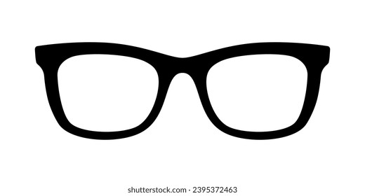Glasses icon. Black silhouette on white background.