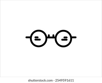 glasses icon with black solid line