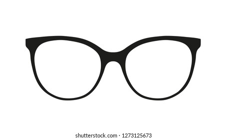 Glasses Icon - Black Vector Illustration - Isolated On White Background