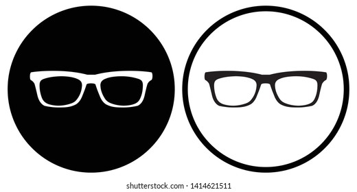 Glasses icon. Black. Vector illustration