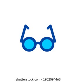 Glasses icon in blue color style. Pixel perfect icon. Vector
