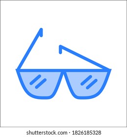 icono de gafas esquema azul vector estilo