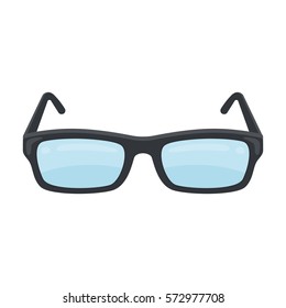 Glasses icon in cartoon style isolated on white background. Library and bookstore symbol stock vector illustration.