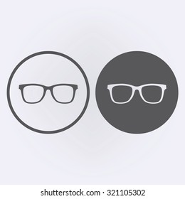 Glasses Icon in circle set . Vector illustration