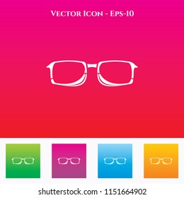 Glasses Icon in Colored Square box. eps-10