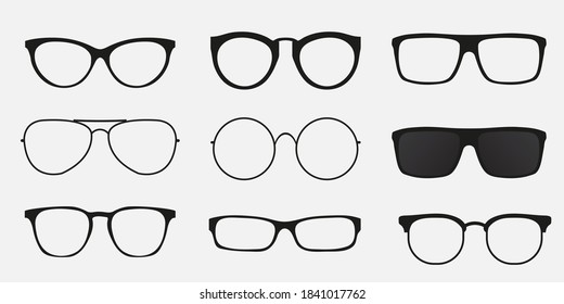 Glasses icon concept. Glasses icon set. 