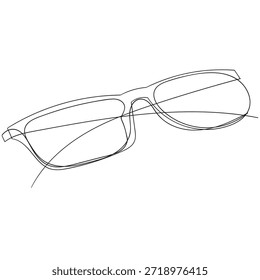 Icono de gafas icono de Vector de dibujo de línea continua.