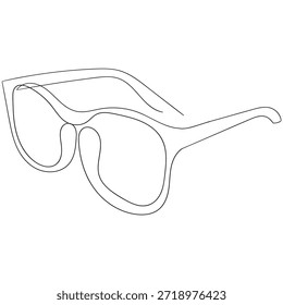 Glasses icon continuous line drawing vector icon.