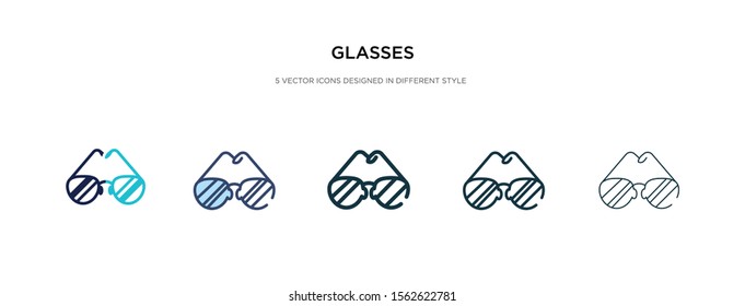glasses icon in different style vector illustration. two colored and black glasses vector icons designed in filled, outline, line and stroke style can be used for web, mobile, ui