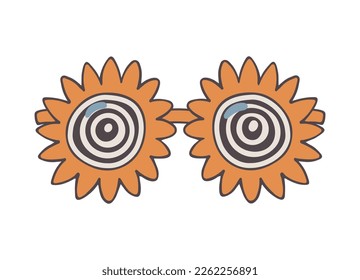 Glasses icon Doodle Clip Art Concept Vector Design Outline Style On White Background. Vector illustration of spectacles in black frame