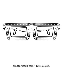 Glasses icon dotted sticker. Vector illustration design