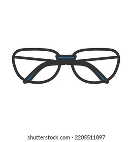 Glasses Icon. Editable Bold Outline With Color Fill Design. Vector Illustration.