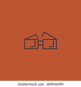 Glasses icon. Eye glass line vector