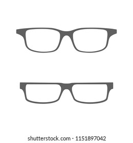 Glasses icon. Eyeglasses symbol. Signs isolated on white background. Accessory pictogram in flat design. Vector illustration