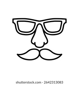 Glasses icon with fake nose and mustache