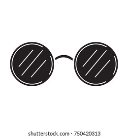 glasses icon flat black
