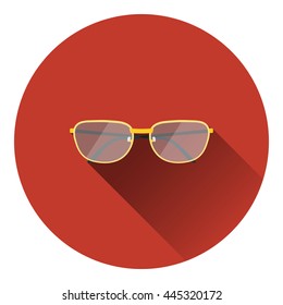 Glasses icon. Flat color design. Vector illustration.