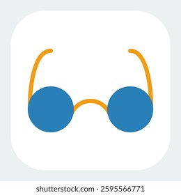 glasses icon in flat color style