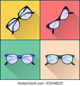 glasses icon, flat design