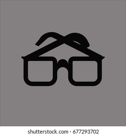 glasses icon flat design