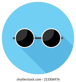 Glasses icon. Flat design style modern vector illustration. Isolated on stylish color background. Flat long shadow icon. Elements in flat design.