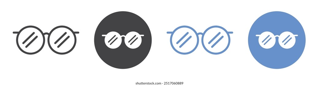 Symbol für Gläser, flache Linie, Symbolsatz.