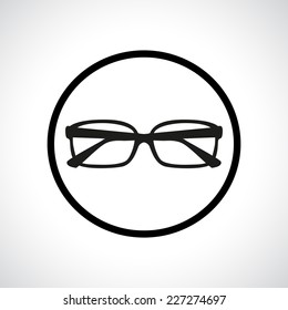 Glasses icon. Flat modern design in a circle.