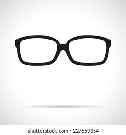 Glasses icon. Flat modern design with shadow.