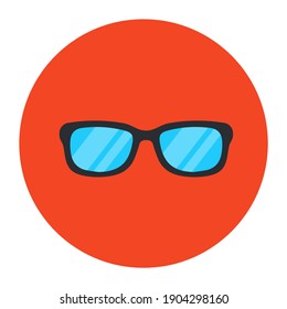 
Glasses  icon in flat rounded design 