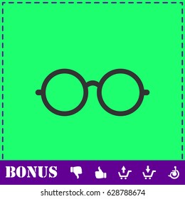 Glasses icon flat. Simple vector symbol and bonus icon