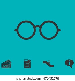 Glasses icon flat. Simple vector symbol and bonus icon