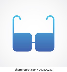Glasses icon in flat style