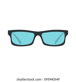 Icono de gafas en estilo plano aislado sobre fondo blanco Ilustración vectorial