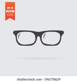 Glasses icon in flat style isolated on grey background. For your design, logo. Vector illustration.