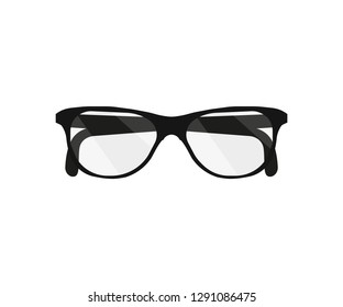 Glasses icon in flat style on a white background, vector