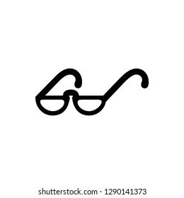 Glasses Icon In Flat Style Vector For Apps, UI, Websites. Black Icon Vector Illustration.