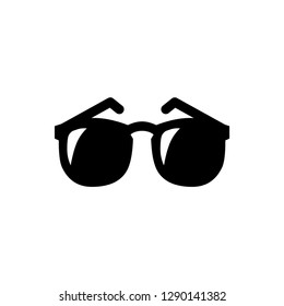 Glasses Icon In Flat Style Vector For Apps, UI, Websites. Black Icon Vector Illustration.