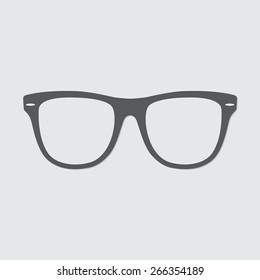 Glasses icon in flat style. Vector illustration.