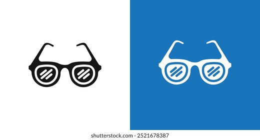 Glasses icon Flat vector set outline