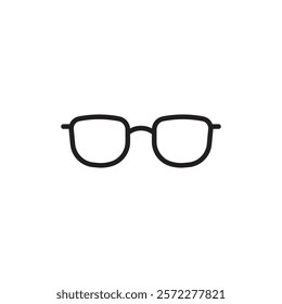 Glasses icon Flat vector set outline